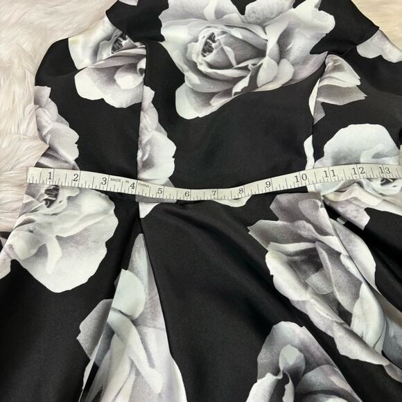 Speechless Black and White Fit and Flare Floral Cocktail Dress Size 9 DD0561 - Picture 9 of 10